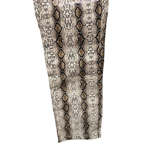 Ivivi Women's Small Snake Skin Skinny Glossy Trousers High Rise Pants - Picture 2 of 5